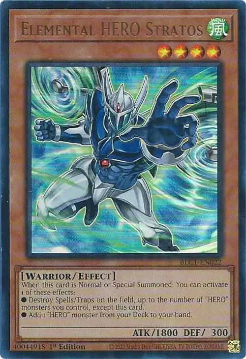 Elemental HERO Stratos (Alternate Art) [BLC1-EN022] Ultra Rare Yu-Gi-Oh!