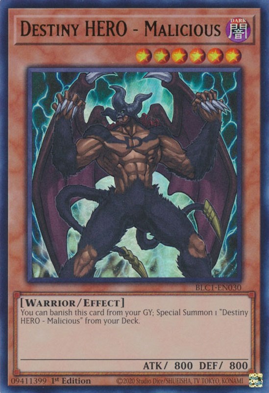 Destiny HERO - Malicious [BLC1-EN030] Ultra Rare Yu-Gi-Oh!