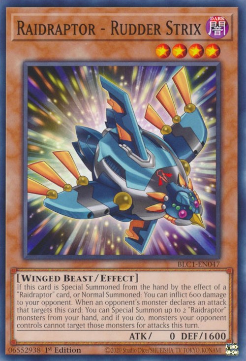 Raidraptor - Rudder Strix [BLC1-EN047] Common Yu-Gi-Oh!