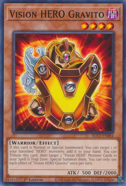 Vision HERO Gravito [BLC1-EN084] Common Yu-Gi-Oh!
