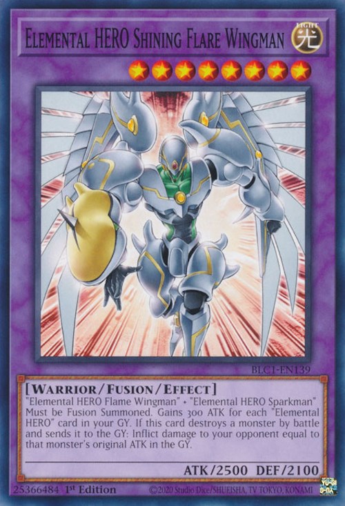 Elemental HERO Shining Flare Wingman [BLC1-EN139] Common Yu-Gi-Oh!