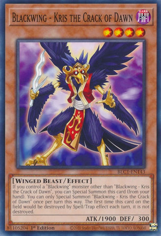 Blackwing - Kris the Crack of Dawn [BLC1-EN143] Common Yu-Gi-Oh!