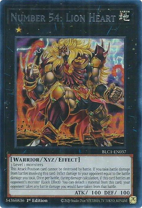 Number 54: Lion Heart (Silver) [BLC1-EN037] Ultra Rare Yu-Gi-Oh!