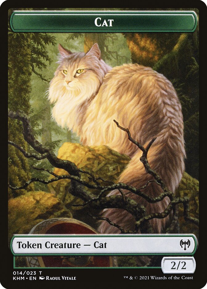 Dwarf Berserker // Cat Double-Sided Token [Kaldheim Tokens] Magic: The Gathering