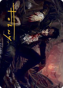 Arrogant Outlaw Art Card (Gold-Stamped Signature) [Innistrad: Midnight Hunt Art Series] Magic: The Gathering