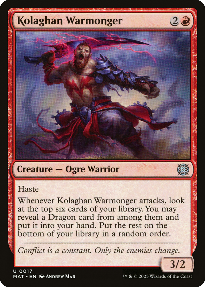 Kolaghan Warmonger [March of the Machine: The Aftermath] Magic: The Gathering