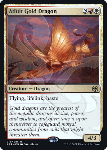Adult Gold Dragon (Ampersand Promo) [Dungeons & Dragons: Adventures in the Forgotten Realms Promos] Magic: The Gathering