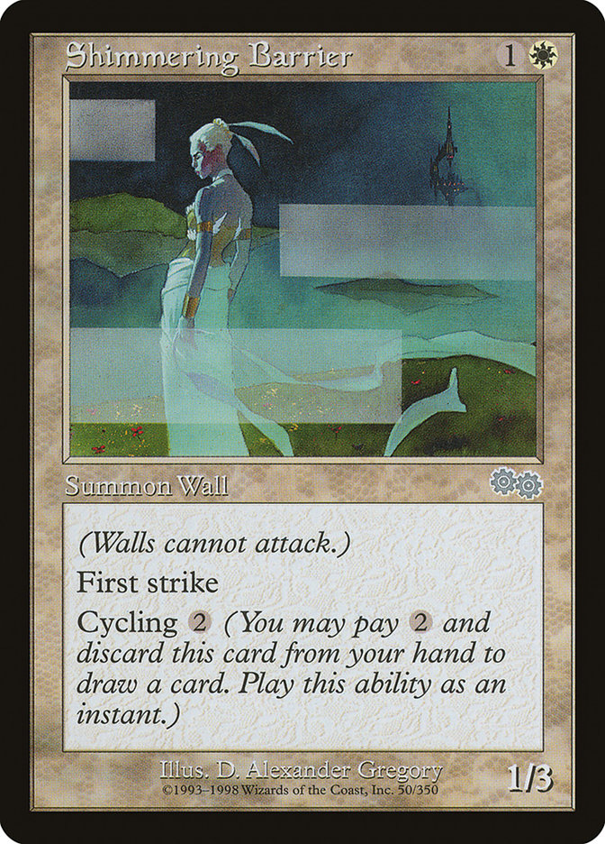 Shimmering Barrier [Urza's Saga] Magic: The Gathering
