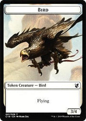 Bird (001) // Sculpture Double-Sided Token [Commander 2019 Tokens] Magic: The Gathering