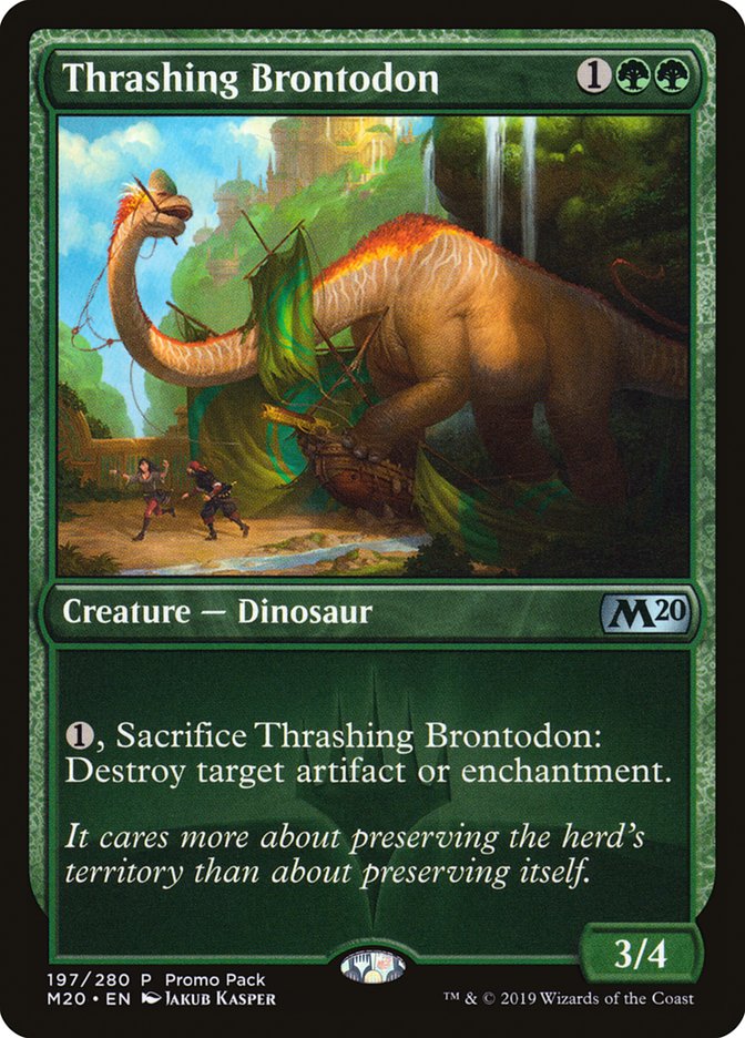 Thrashing Brontodon (Promo Pack) [Core Set 2020 Promos] Magic: The Gathering