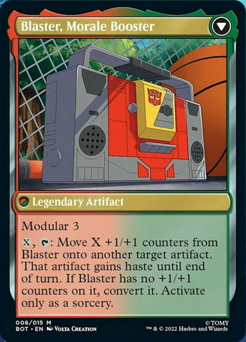 Blaster, Combat DJ // Blaster, Morale Booster [Transformers] Magic: The Gathering