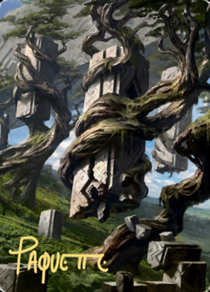 Forest 2 Art Card (Gold-Stamped Signature) [Zendikar Rising Art Series] Magic: The Gathering