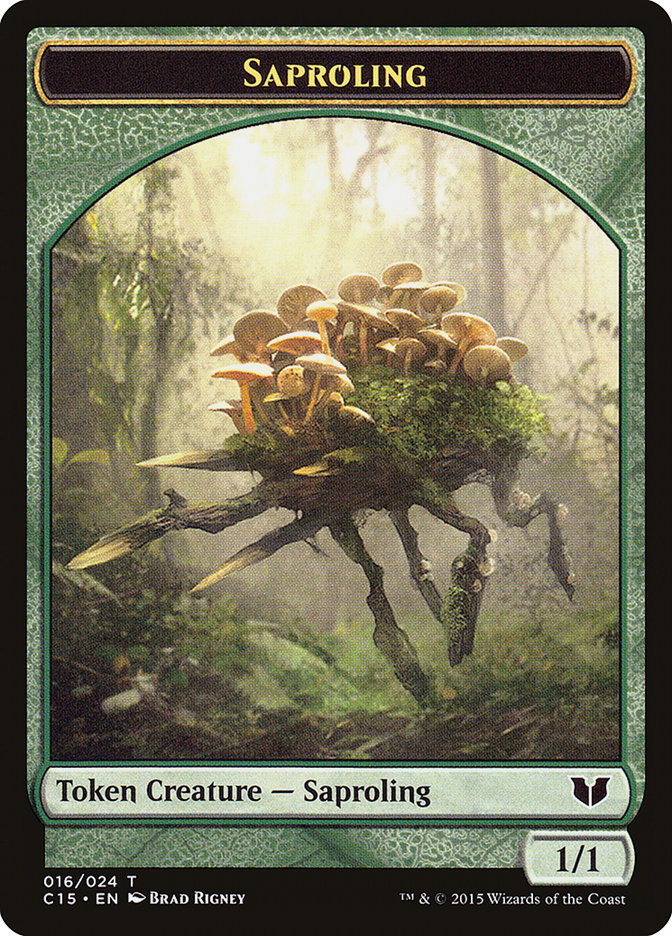 Snake (021) // Saproling Double-Sided Token [Commander 2015 Tokens] Magic: The Gathering