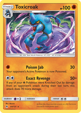 Toxicroak (64/131) [Sun & Moon: Forbidden Light] Pokémon