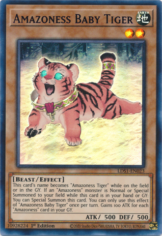 Amazoness Baby Tiger (Blue) [LDS1-EN023] Ultra Rare Yu-Gi-Oh!