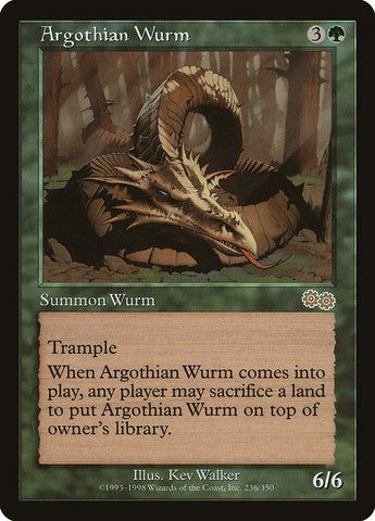 Argothian Wurm [Urza's Saga] Magic: The Gathering