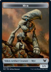 Myr // Pilot Double-Sided Token [Kamigawa: Neon Dynasty Commander Tokens] Magic: The Gathering