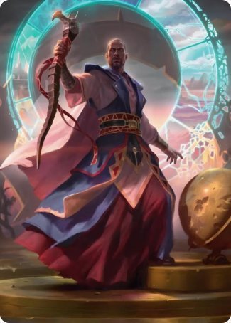 Teferi, Who Slows the Sunset Art Card [Innistrad: Midnight Hunt Art Series] Magic: The Gathering