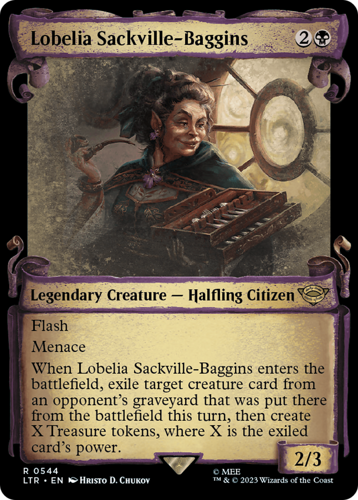 Lobelia Sackville-Baggins [The Lord of the Rings: Tales of Middle-Earth Showcase Scrolls] Magic: The Gathering