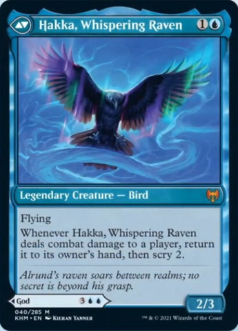 Alrund, God of the Cosmos // Hakka, Whispering Raven [Kaldheim] Magic: The Gathering