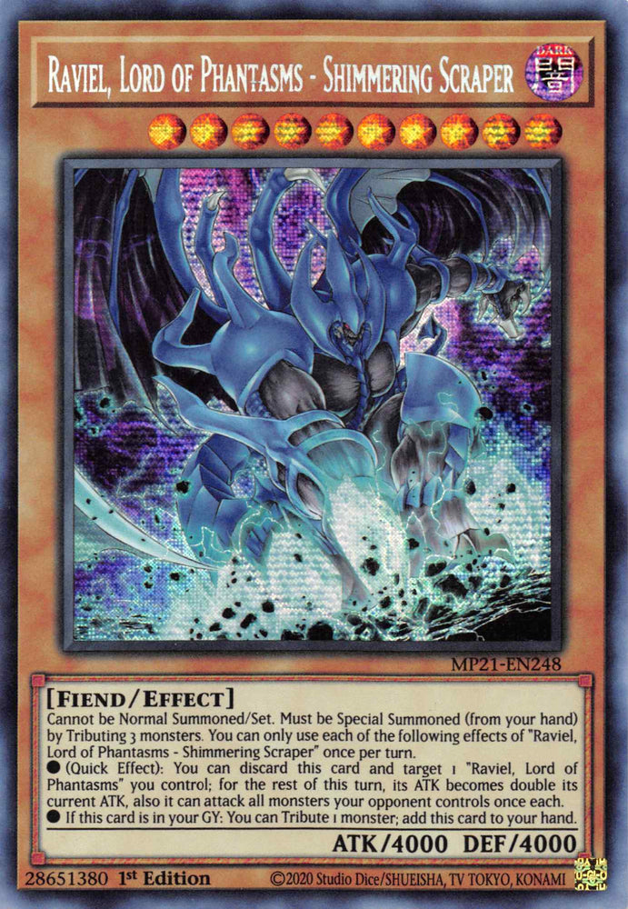 Raviel, Lord of Phantasms - Shimmering Scraper [MP21-EN248] Prismatic Secret Rare Yu-Gi-Oh!