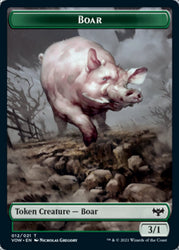 Wolf (011) // Boar Double-Sided Token [Innistrad: Crimson Vow Tokens] Magic: The Gathering