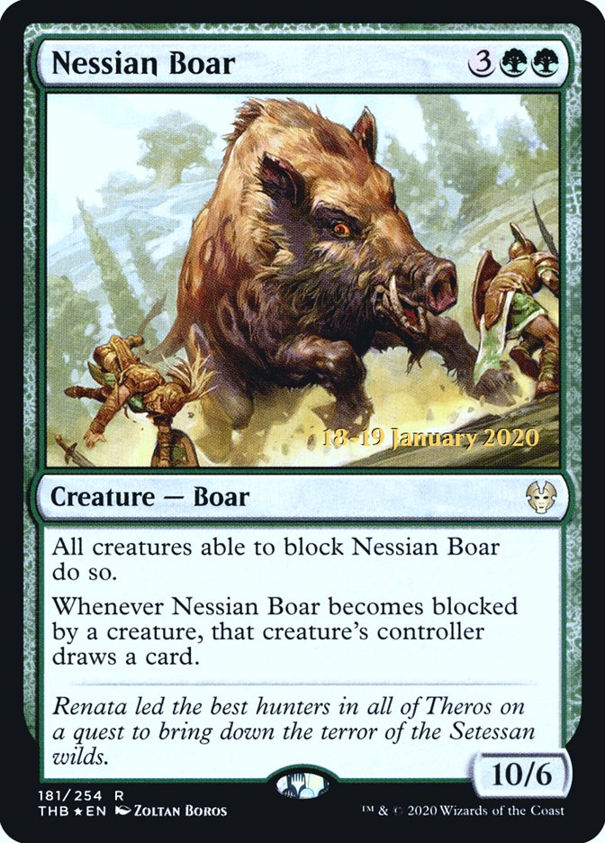 Nessian Boar [Theros Beyond Death Prerelease Promos] Magic: The Gathering
