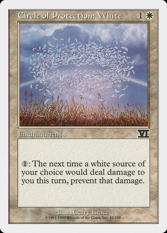 Circle of Protection: White [Classic Sixth Edition] Magic: The Gathering