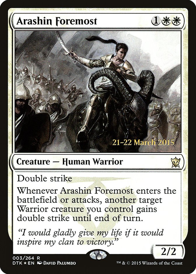 Arashin Foremost [Dragons of Tarkir Prerelease Promos] Magic: The Gathering
