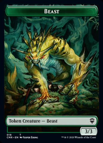 Beast (18) // Beast (19) Double-Sided Token [Commander Legends Tokens] Magic: The Gathering