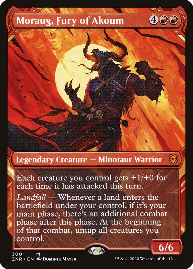 Moraug, Fury of Akoum (Showcase) [Zendikar Rising] Magic: The Gathering