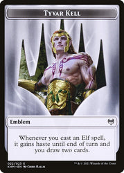 Treasure // Tyvar Kell Emblem Double-Sided Token [Kaldheim Tokens] Magic: The Gathering