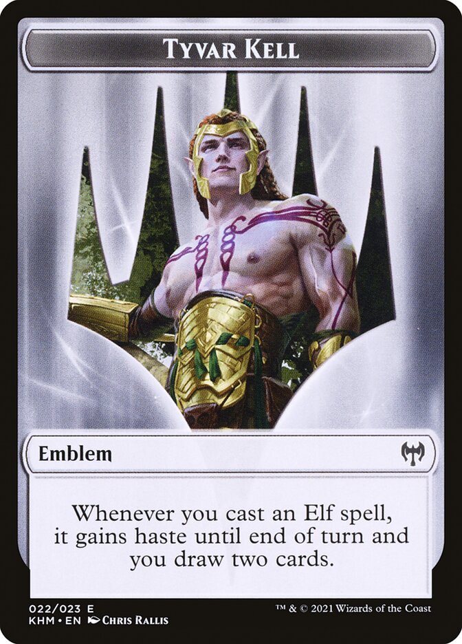 Dwarf Berserker // Tyvar Kell Emblem Double-Sided Token [Kaldheim Tokens] Magic: The Gathering
