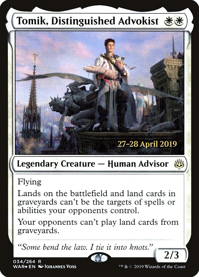 Tomik, Distinguished Advokist [War of the Spark Prerelease Promos] Magic: The Gathering
