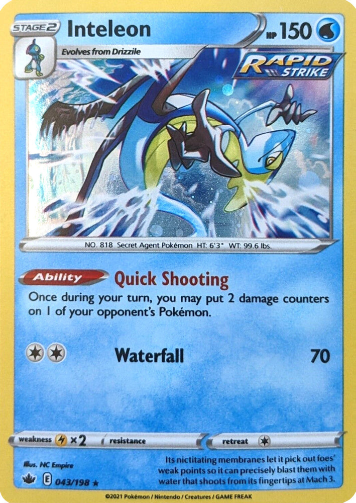 Inteleon (043/198) (Cosmos Holo) [Sword & Shield: Chilling Reign] Pokémon