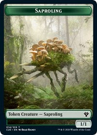 Saproling // Treasure Double-Sided Token [Commander 2020 Tokens] Magic: The Gathering