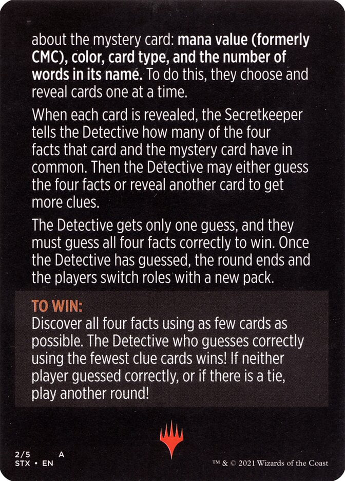 Booster Sleuth (Magic Minigame) [Strixhaven: School of Mages Minigame] Magic: The Gathering