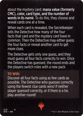 Booster Sleuth (Magic Minigame) [Strixhaven: School of Mages Minigame] Magic: The Gathering