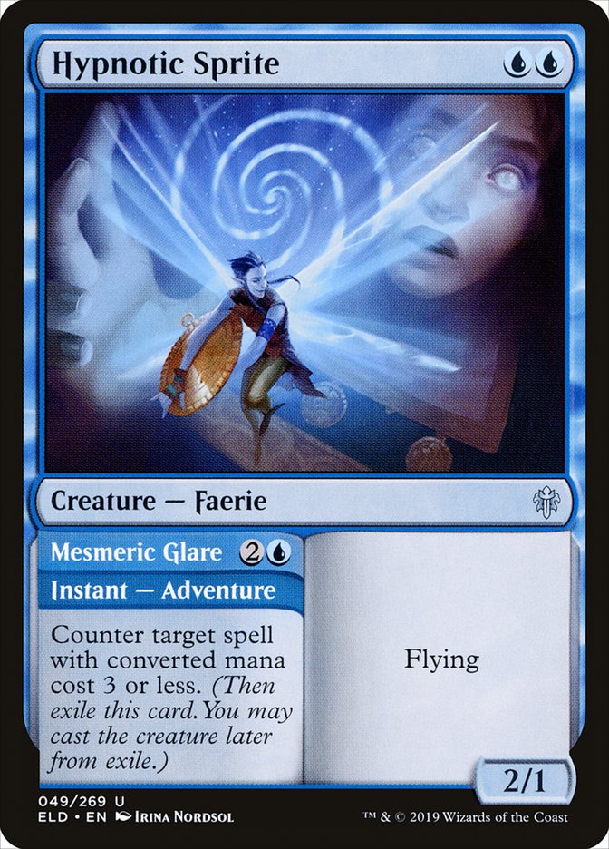Hypnotic Sprite // Mesmeric Glare [Throne of Eldraine] Magic: The Gathering