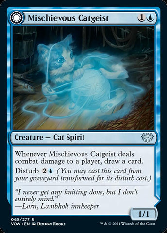 Mischievous Catgeist // Catlike Curiosity [Innistrad: Crimson Vow] Magic: The Gathering