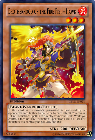 Brotherhood of the Fire Fist - Hawk [CBLZ-EN021] Common Yu-Gi-Oh!