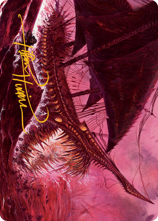 Marauding Dreadship Art Card (Gold-Stamped Signature) [March of the Machine Art Series] Magic: The Gathering