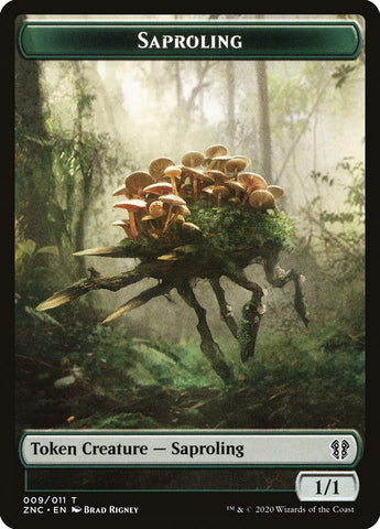 Beast // Saproling Double-Sided Token [Zendikar Rising Commander Tokens] Magic: The Gathering