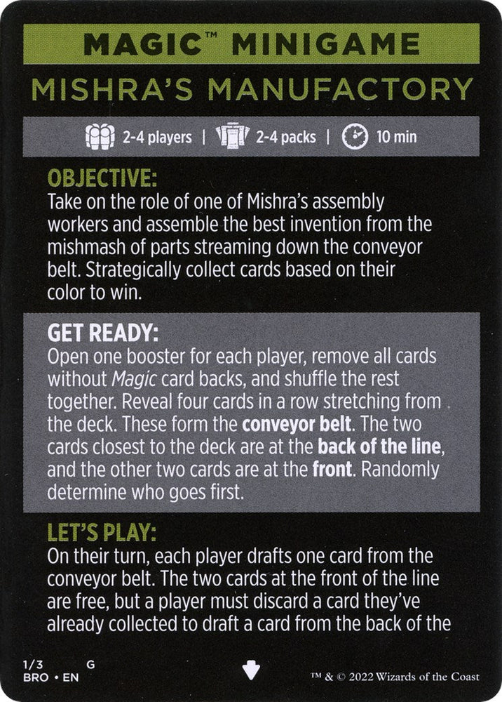 Mishra's Manufactory (Magic Minigame) [The Brothers' War Minigame] Magic: The Gathering