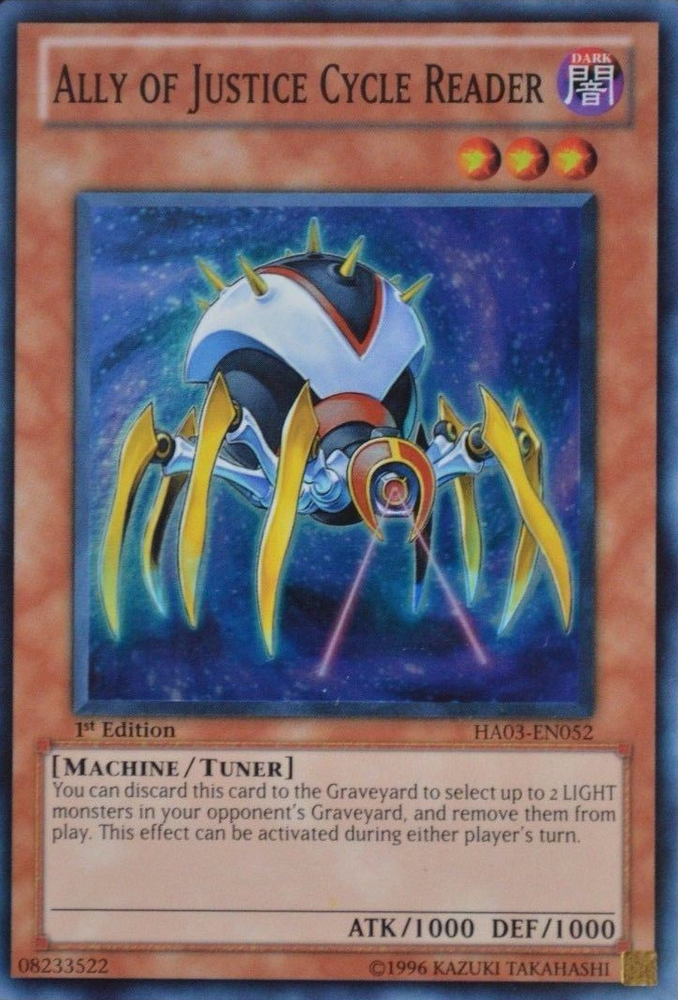 Ally of Justice Cycle Reader [HA03-EN052] Super Rare Yu-Gi-Oh!