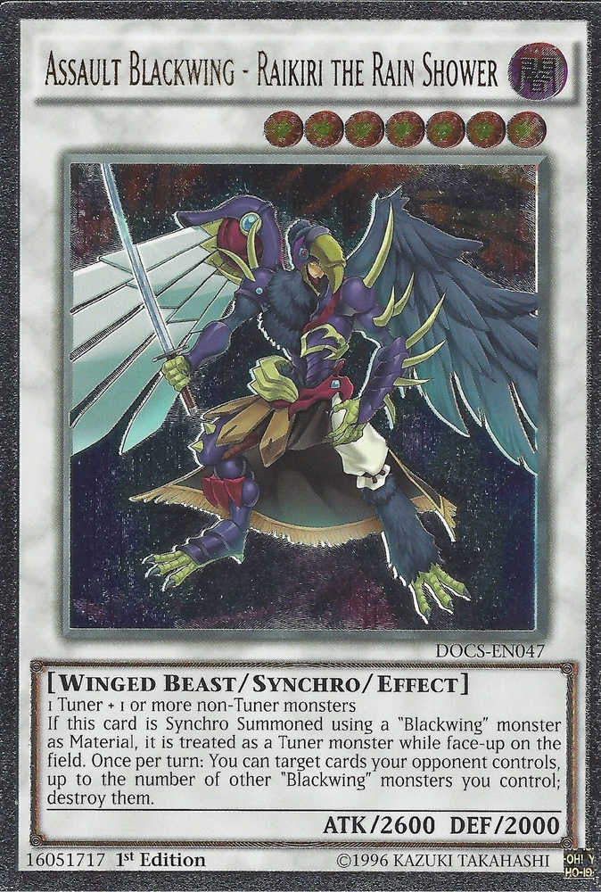 Assault Blackwing - Raikiri the Rain Shower (UTR) [DOCS-EN047] Ultimate Rare Yu-Gi-Oh!