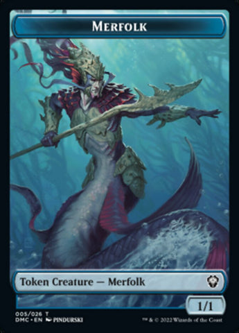 Bird (002) // Merfolk Double-Sided Token [Dominaria United Tokens] Magic: The Gathering