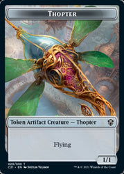 Golem (026) // Thopter Double-Sided Token [Commander 2021 Tokens] Magic: The Gathering