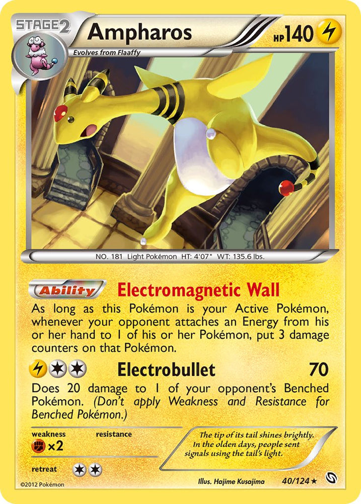 Ampharos (40/124) (Cosmos Holo) (Blister Exclusive) [Black & White: Dragons Exalted] Pokémon