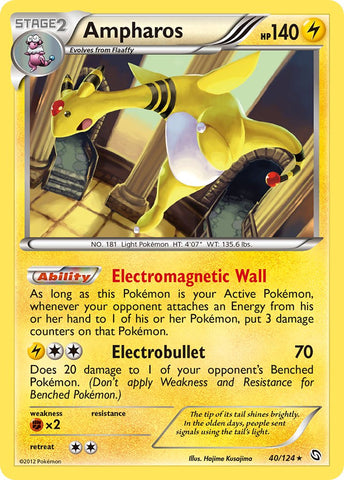 Ampharos (40/124) (Cosmos Holo) (Blister Exclusive) [Black & White: Dragons Exalted] Pokémon